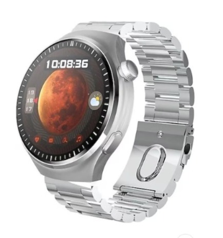 Wearfit Pro HW10 Smartwatch with 360° Resolution AMOLED Screen, GPS, NFC, Heart Rate, Bluetooth, IP68 Water Resistant - Elegant Design