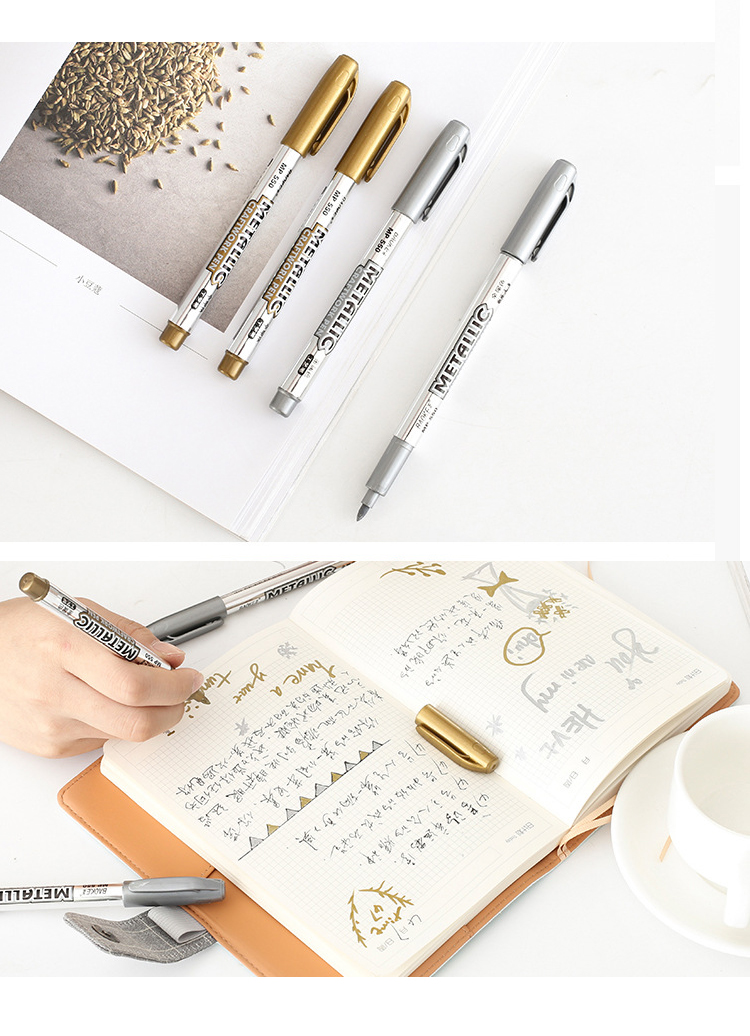 DIY Metallic Waterproof Permanent Paint Marker Pens Gold And Silver For  Drawing Students Supplies Marker Craftwork Pen