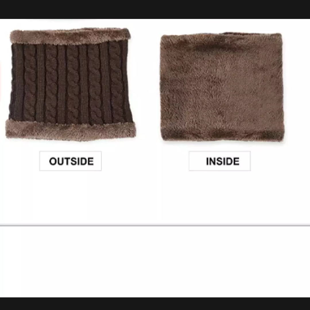 Winter Neck Warmer Scarf Set Warm Knit Thick Fleece for Men & Women Winter Neck Scarves| Winter UNISEX Hot Knitted Cap Neck Warmer