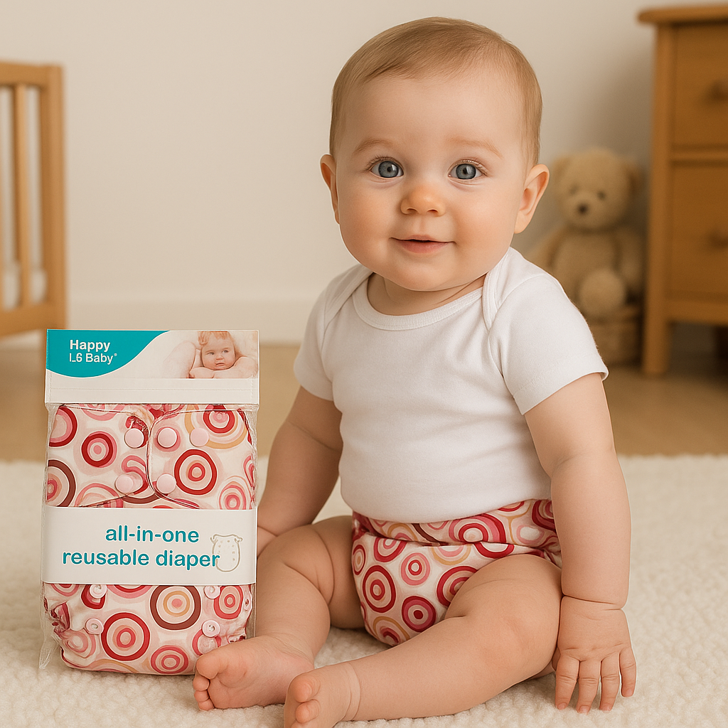 Pack of 2 Washable Baby Cloth Diapers | Adjustable Reusable Nappy with Snap Buttons | Eco-Friendly & Soft for Infants