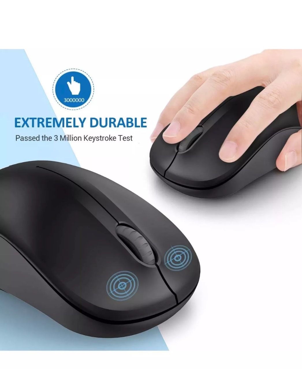 OKS® - NXG-WMS01 NexiGo 2.4G Wireless Mouse, Portable Mobile Optical Office Mouse with USB Receiver, Travel Cordless Mouse for Notebook, PC, Laptop, Computer, MacBook (Black)