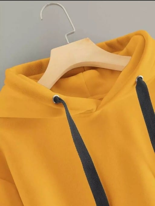 MEN Beard Style Yellow Hoodie In 100% Fleece Export Fabric