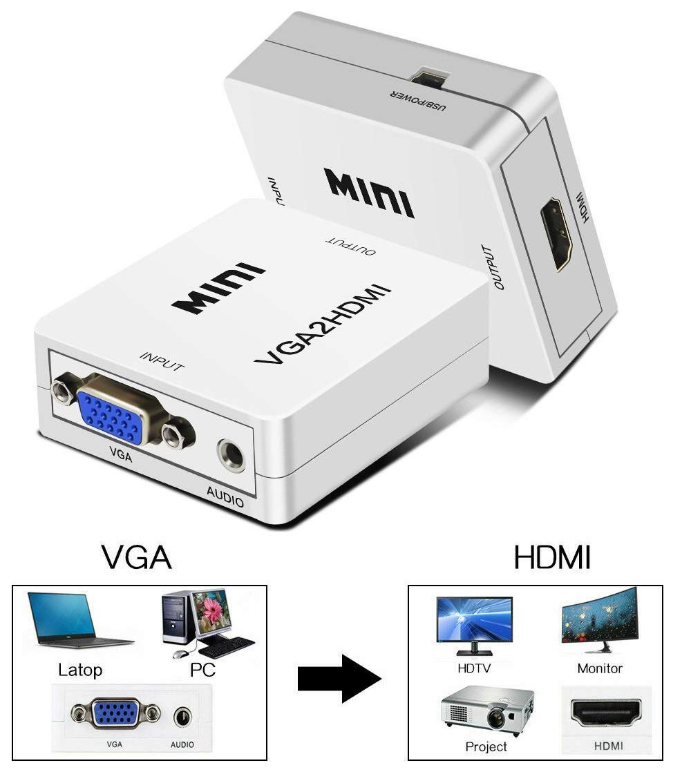 VGA to HDMI Adapter Converter Cable 