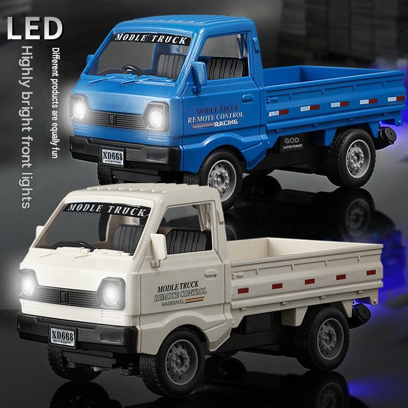 KIDDO KASTLE - 1:24 RC Suzuki Pickup Cargo Truck | 2.4GHz Remote Control Off-Road Drift & Climbing Truck with Mist Spray, LED Lights & 5-Channel Rechargeable RC Vehicle for Kids | Blue & White Assorted Colors