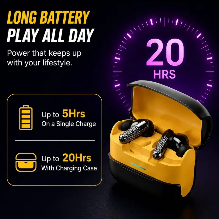 U39 TWS Wireless Gaming Earbuds Bluetooth 5.3 ENC Noise Cancelling Earphones Heavy Deep Bass HD Audio Low Latency Gaming Mode Touch Control USB Type C Charging Case Long Battery Portable True Wireless Headset