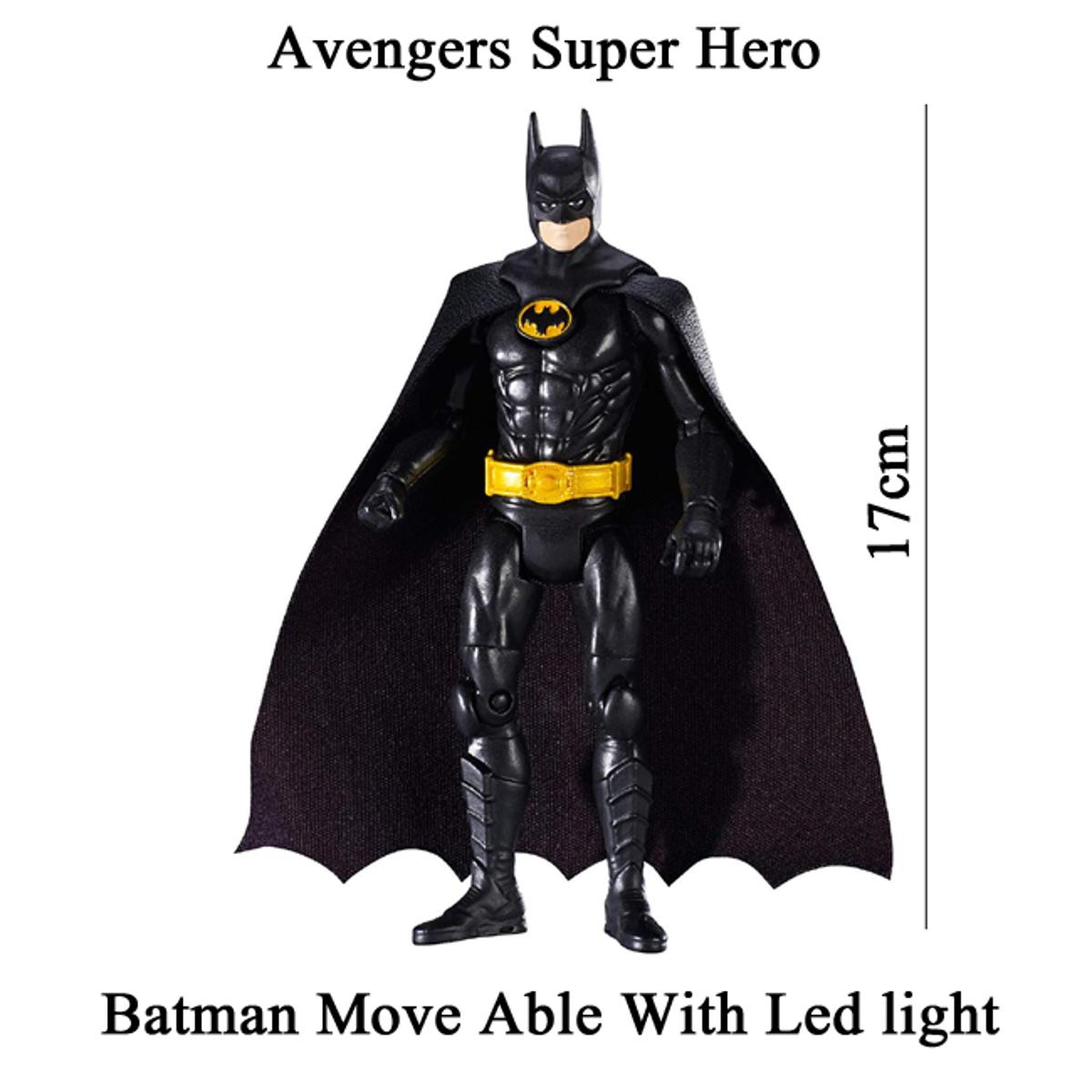 Avengers Action Figures With Led Light Toys For Kids and Boys Move able Bat Man Batman