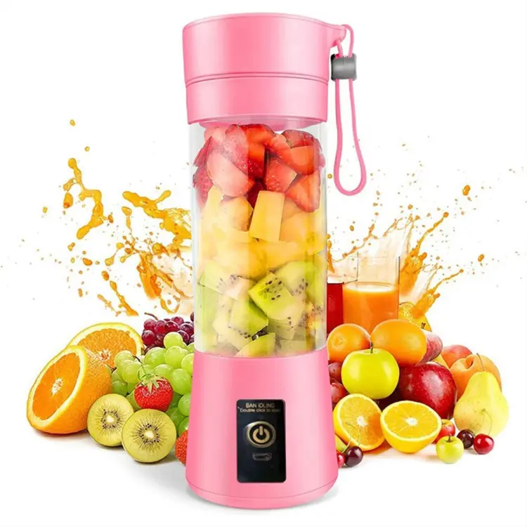 Portable Blender Mini Blender for Shakes and Smoothies Rechargeable 380Ml  Traveling Fruit Juicer Cup with 6 Blades