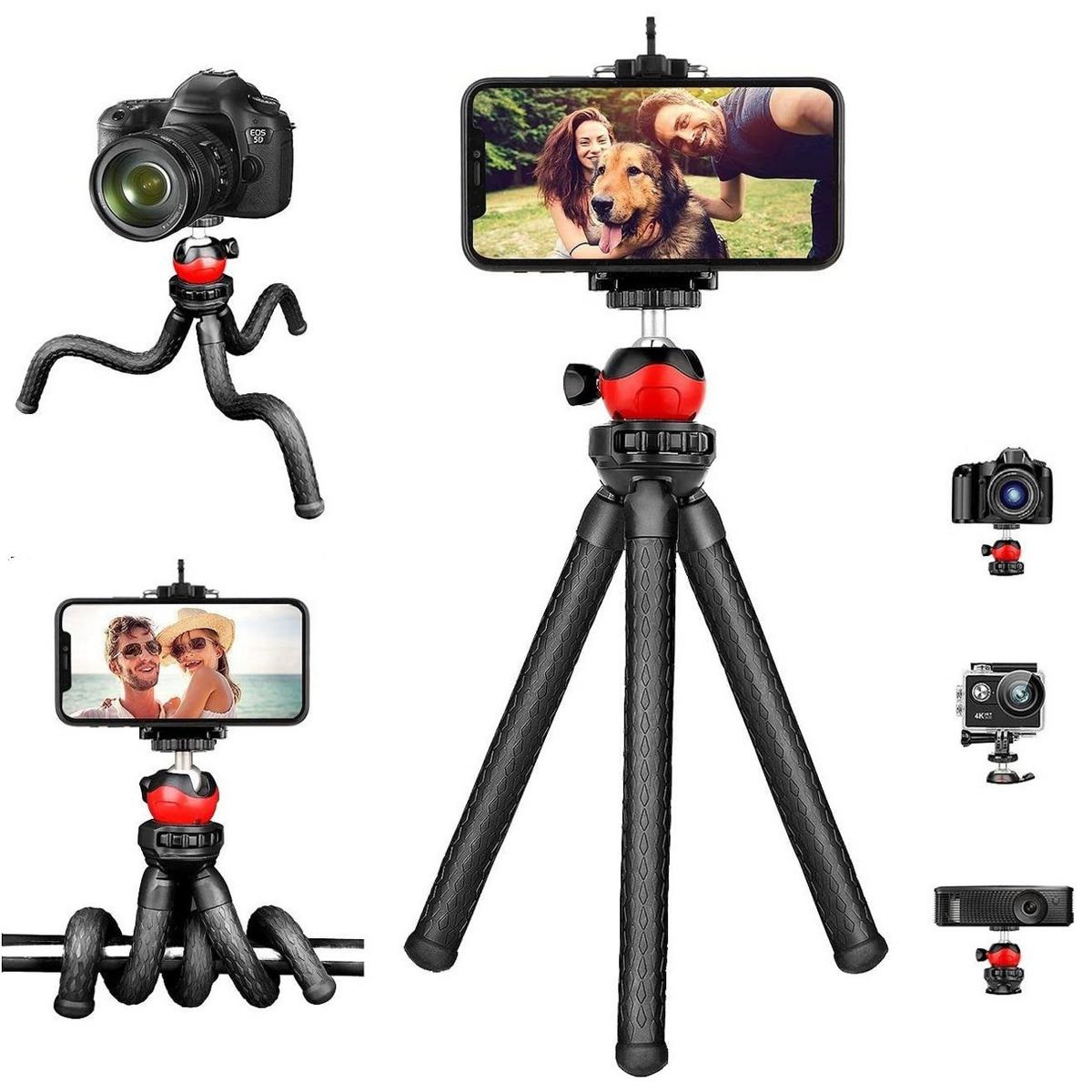 Portable Flexible LARGE 10inch Octopus Stand Gorilla tripod for Digital Cameras, Mobiles & DSLR With mobile Holder