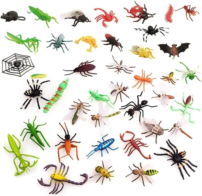 Lifelike Insect Figures Educational Animal Toys & Learning Aids, 69 Pcs Realistic Plastic Bug Model Set for Kids and School Party Favours