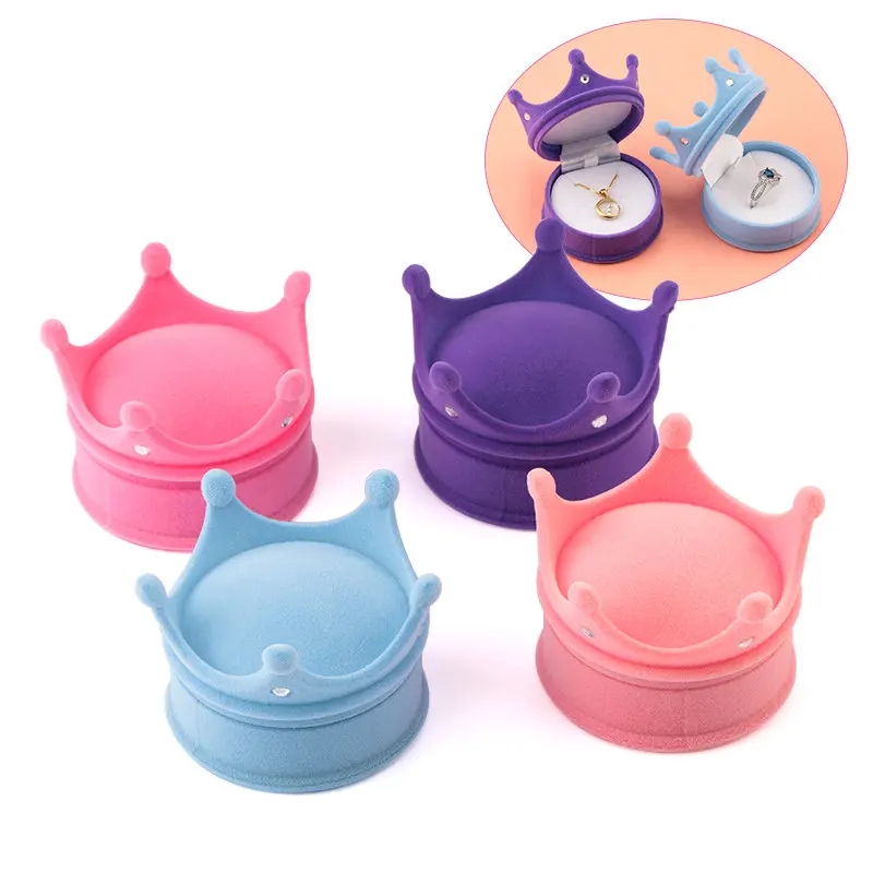 1 Piece Small Jewelry Box Velvet wedding Ring box Necklace Display Box Cute Bear Gift box Container Case for Jewelry Packaging flower crown basket stroller case style box