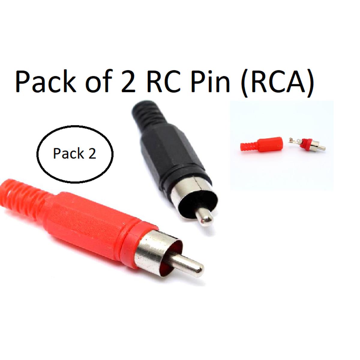 2Pcs RCA Audio Video Male Jack Connector - RC Pin Audio