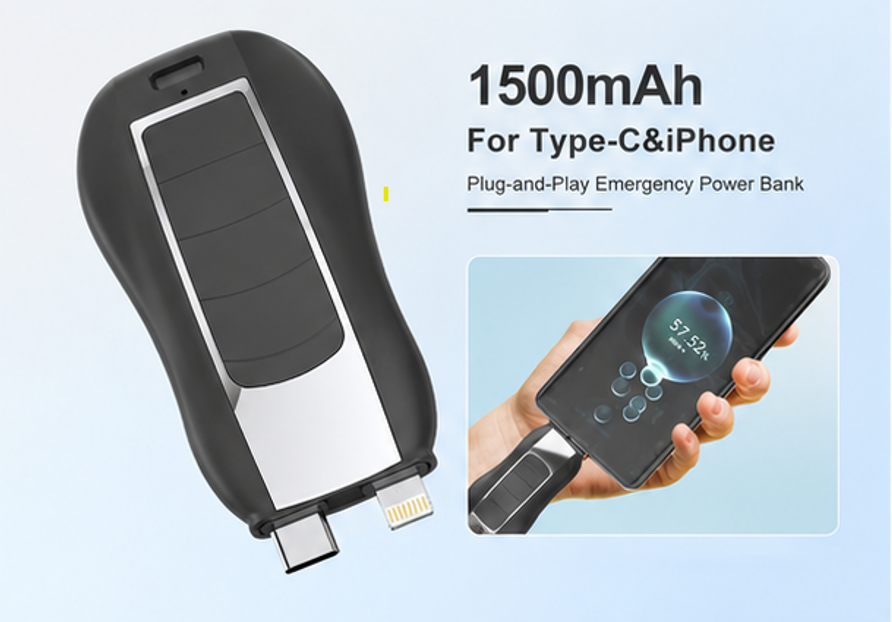 2 in 1 Keychain Portable Key chain Power Bank Emergency Charging Treasure Wireless Portable Charger and power bank