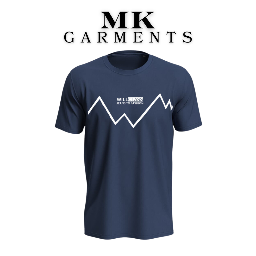 MK Garments - Will Class Printed Primium Half Sleeves Round Neck Casual Tshirt For Men And Boys