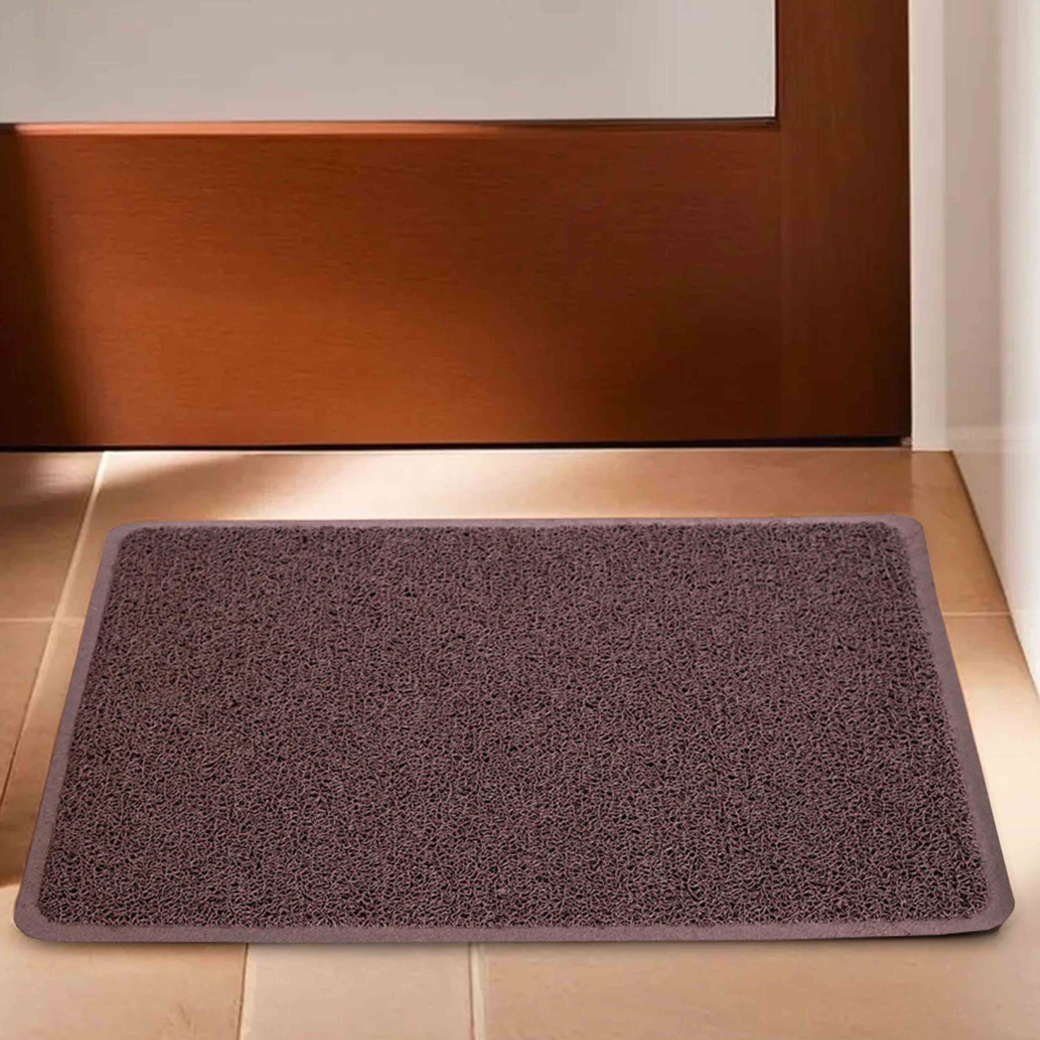 PVC Anti-Slip Coil Door Mat - Soft, Comfortable, Easy to Clean, Medium Size 48cm x 68cm