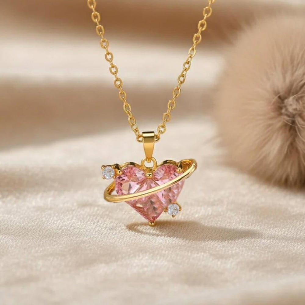 Korean Jewellery Silver Chain With Crystal Zirconia Pendant Aesthetic Jewellery For Girls