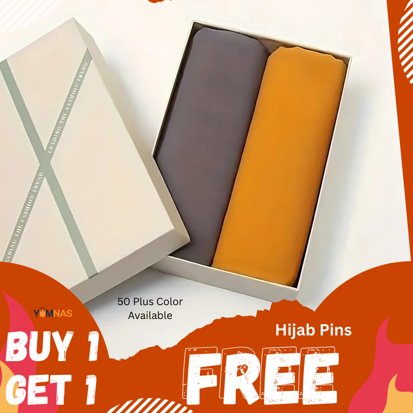 2 HIJAB SET Chiffon Scarf for Women – Plain Hijab, Solid Color Wrap, Lightweight Muslim Headscarf & Fashion Shawl for Everyday Wear
