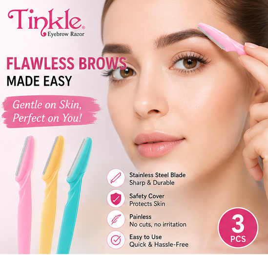 Tinkle Eyebrow Razor Trimmer Eyebrow Razor Women Makeup Facial Tool Eyebrow Lip Razor Trimmer Blade Shaver Beauty Tool Tinkle Eyebrow Razor