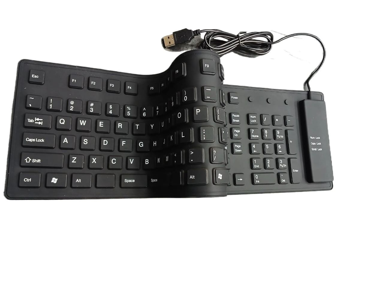 109 Keys Portable Foldable Wired USB Silicone Waterproof Keyboard for Laptop/Computers