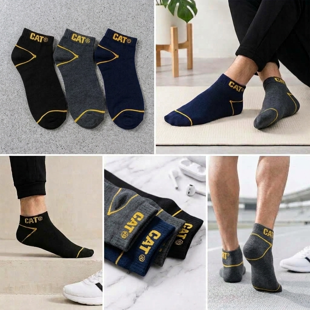 Code 6 Pairs Cotton Ankle Socks For Men Women - 3 Random colors
