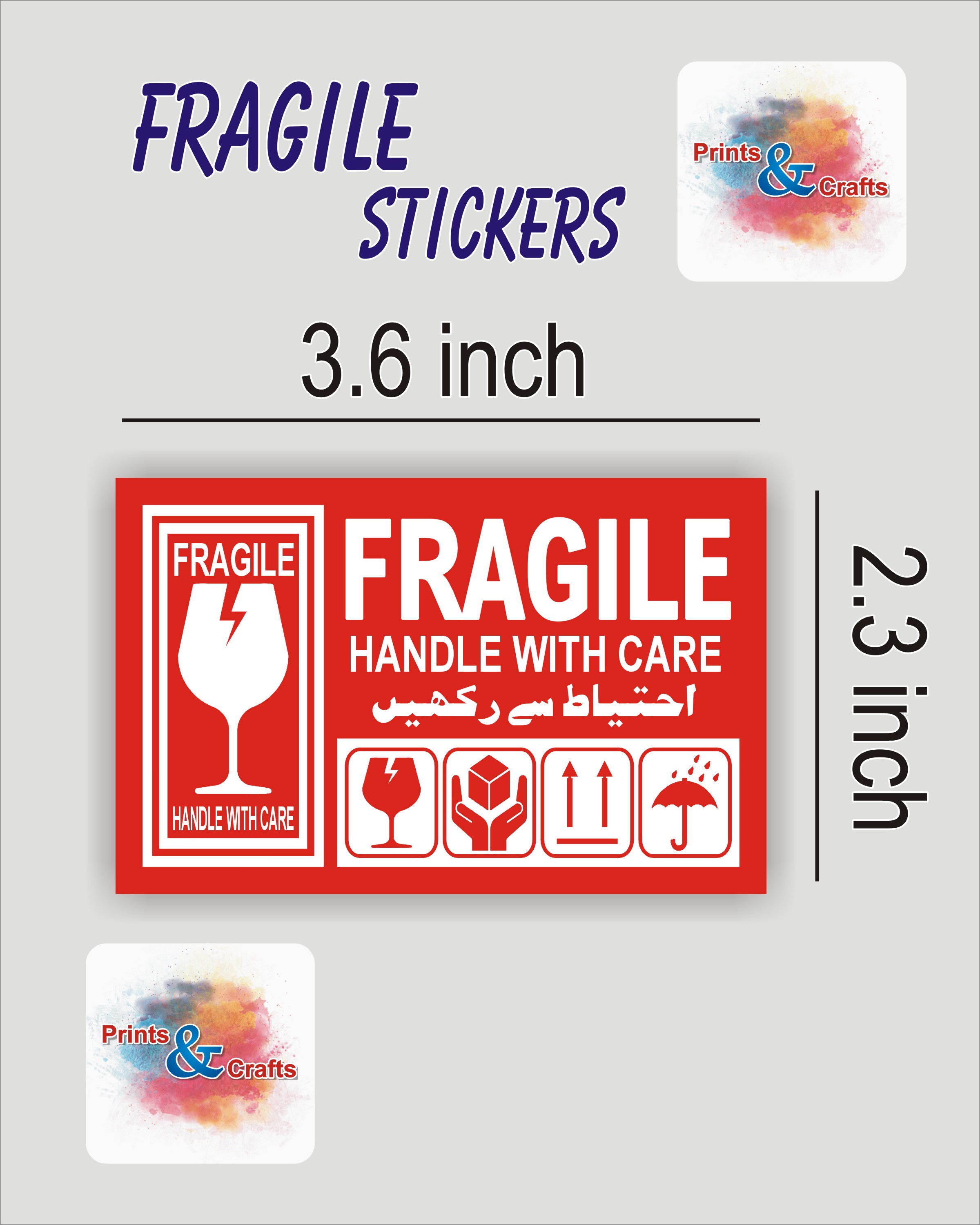 Fragile stickers Handle with care stickers for sensitive product