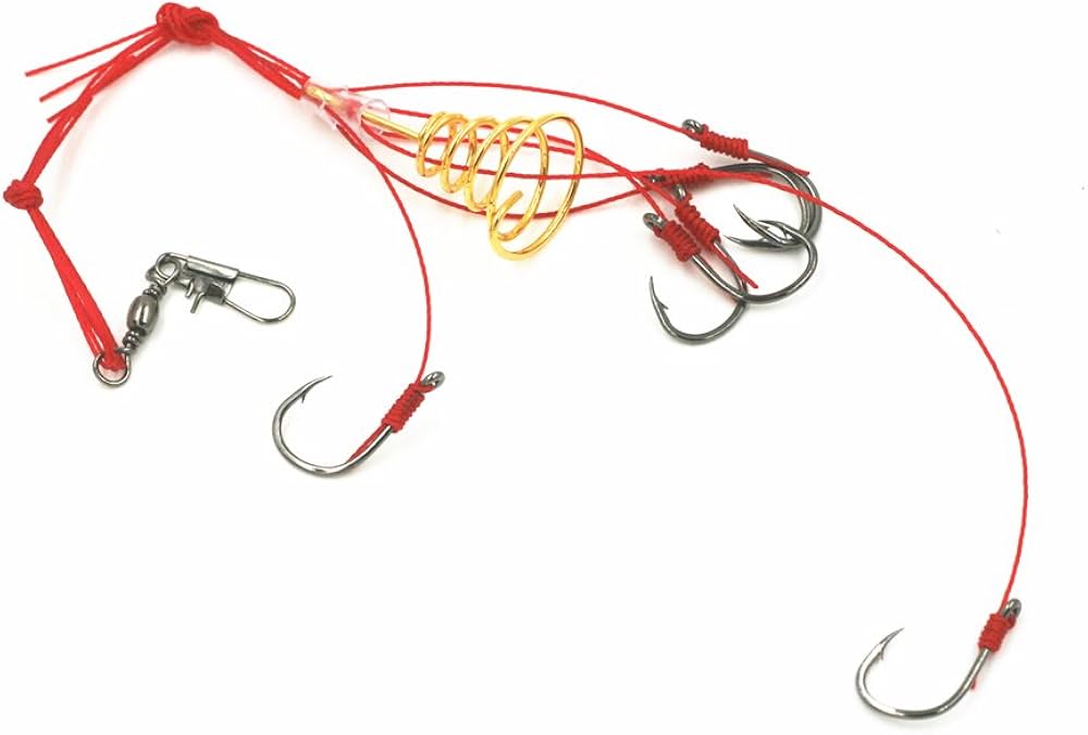 4pcs High Carbon Fishing Hooks Carp Feeder Proof Hanging  Hook Tool Spring Anti-winding  Hook