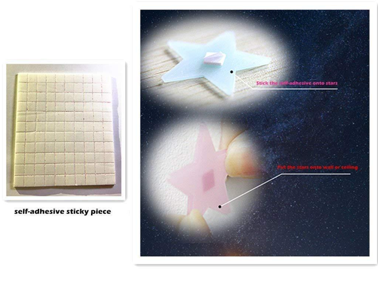 Glow In The Dark Plastic Stars 100 Pcs Ceiling Wall Art Luminous Space Stickers Decoration