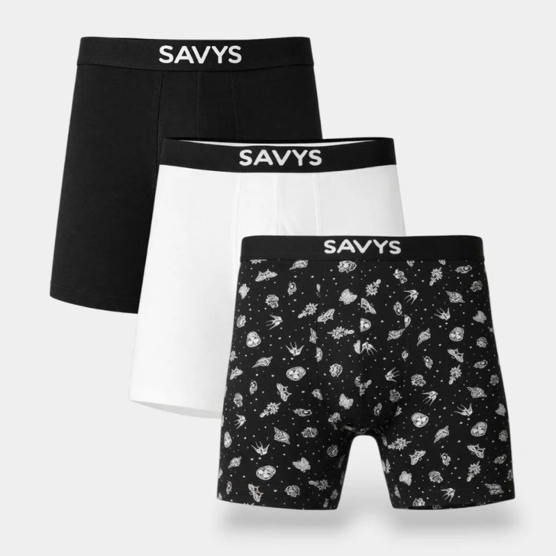 Savys - Men Long Leg Boxers  - Underwear For Boy - Super Soft Breathable Fabric - Undergarments - Perfect Blend Of softness & stretch - Underwear For Mens - Moisture Wicking & Body Adaptive Fit - For All Day Comfort