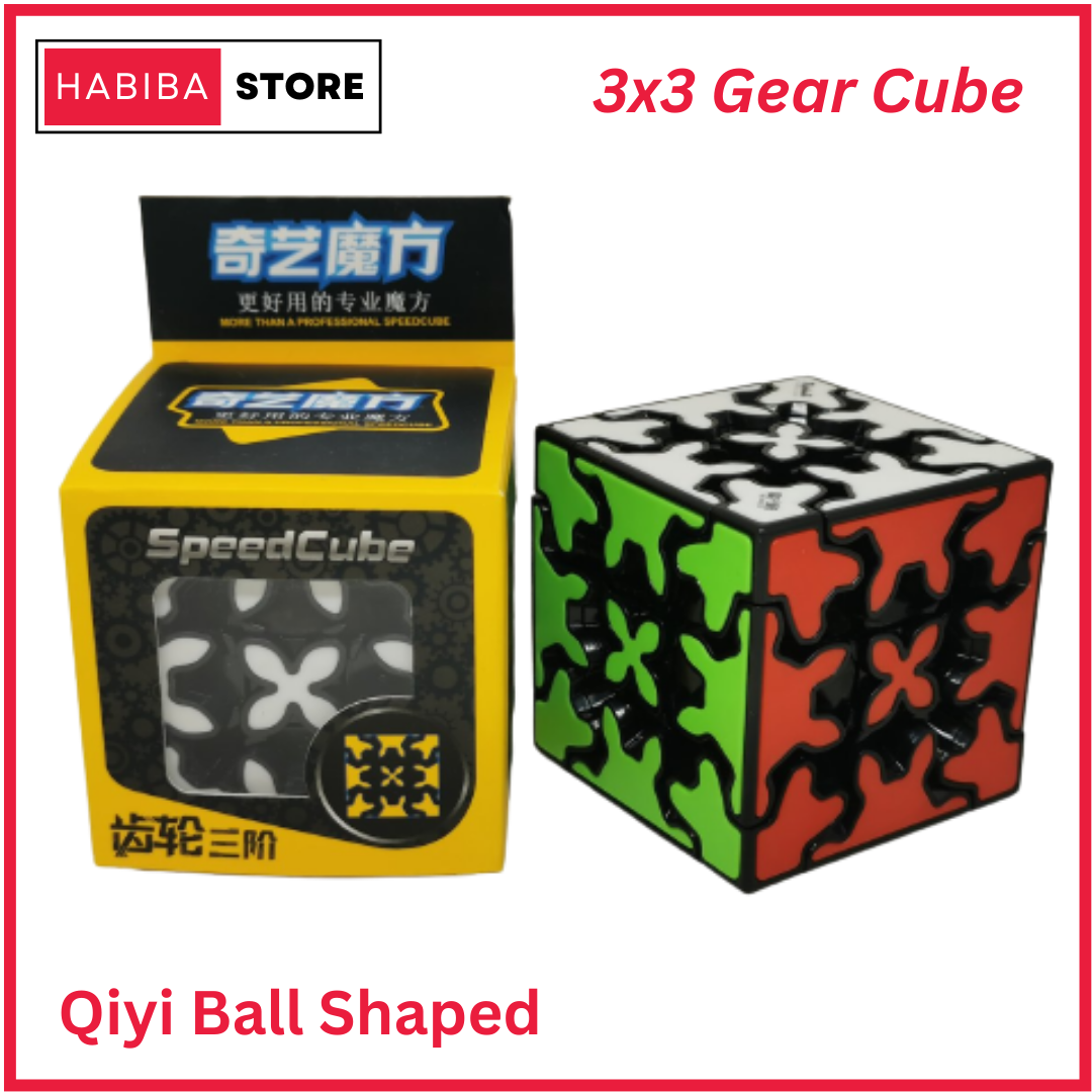 Original Qiyi Gear Cube 3x3 Stickerless Smooth Cube Best Quality for Kids Learning and Early Education Puzzle Toy
