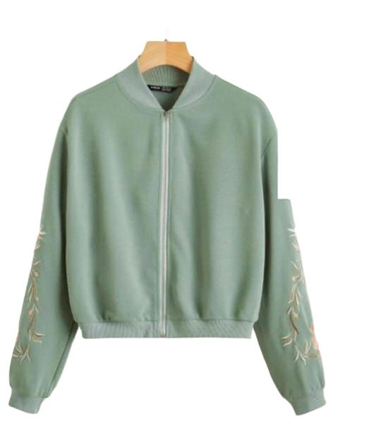 Winter Woman Sleeve Embroidery Fleece Jackets