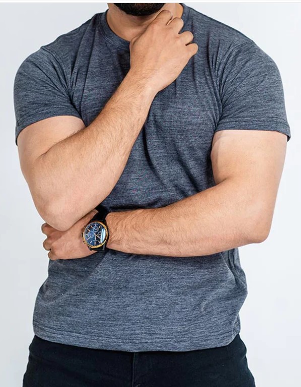 Tee Shirt for Men Charcoal | Daraz.pk