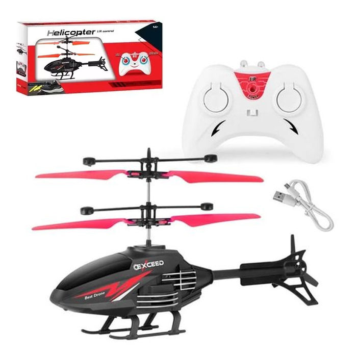 Helicopter Remote Control and Hand Sensor Charging, 2 in 1 Helicopter Toys with 3D Light, Indoor & Outdoor Flying Toys for Boys Kids (Multicolour) - Free Delivery