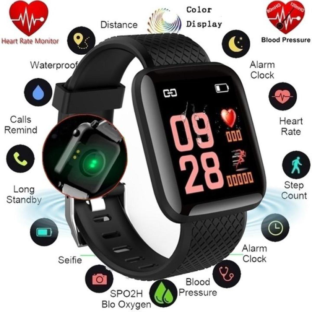 Black Bluetooth Digital Wrist Smart Watch IP67 Connectivity