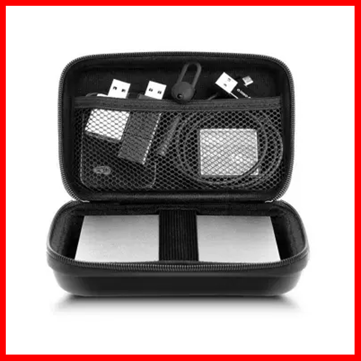 WD Shockproof Hard Carrying Case Bag For 2.5" External HDD Hard Drive - WD HARD POUCH HDD - External Hard Drive Carrying Case WD HDD SSD Bag - Handsfree case pouch - power bank Case - Mobile HDD Or SSD earbuds handsfree usb case pouch -Camera Case -