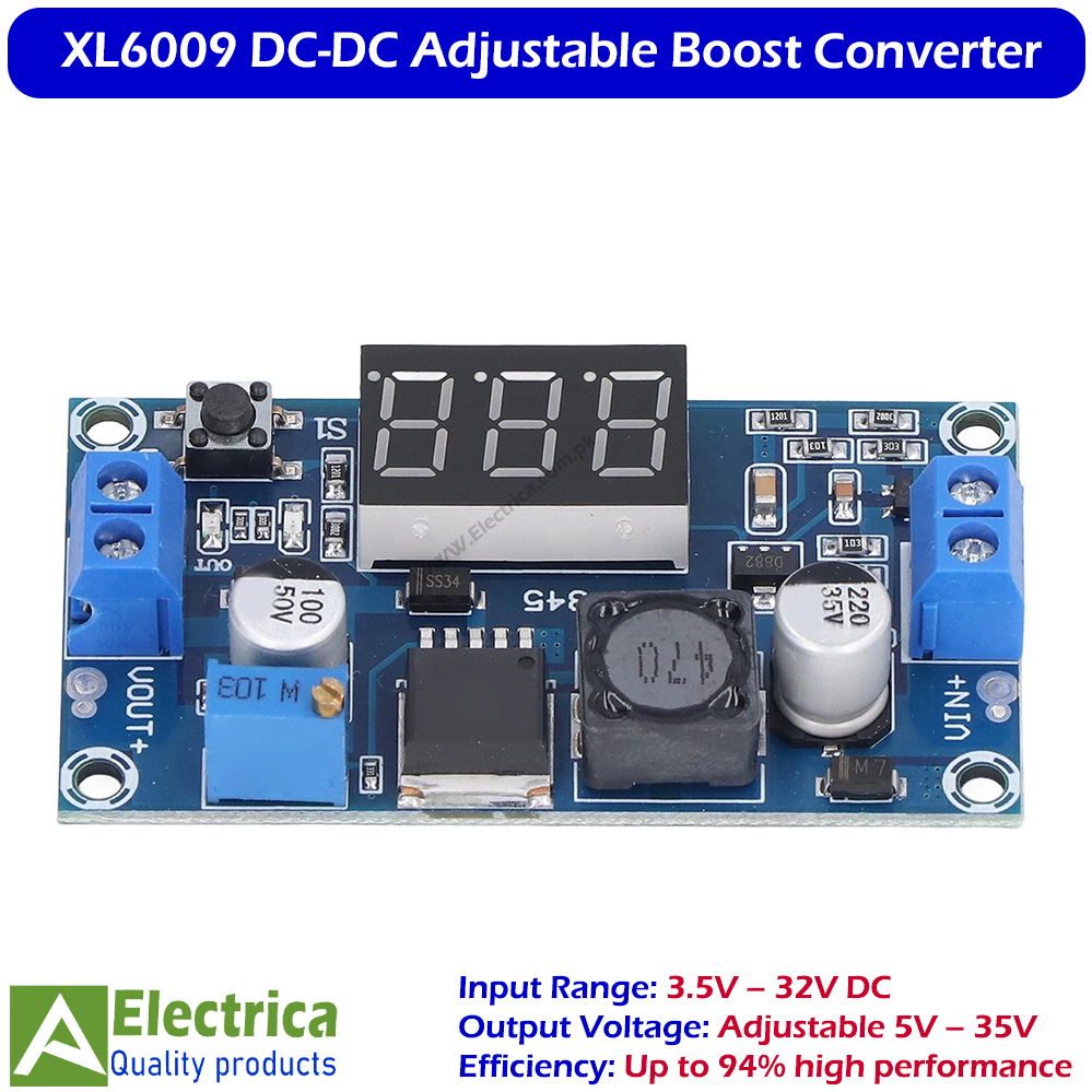 10-Pack XL6009 Boost Converter Modules - DC-DC Step Up Power Supply 3V-30V To 5V-35V