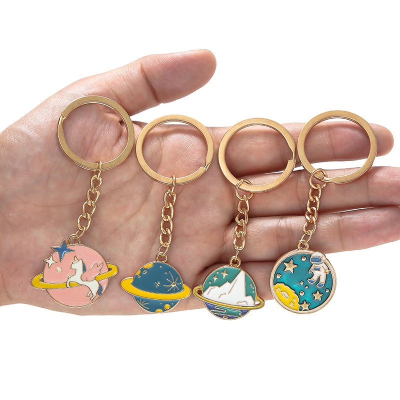 Astronaut Keychains Space Travel Collection Keychain Planets Star Galaxy  Key Chain Charm Gift