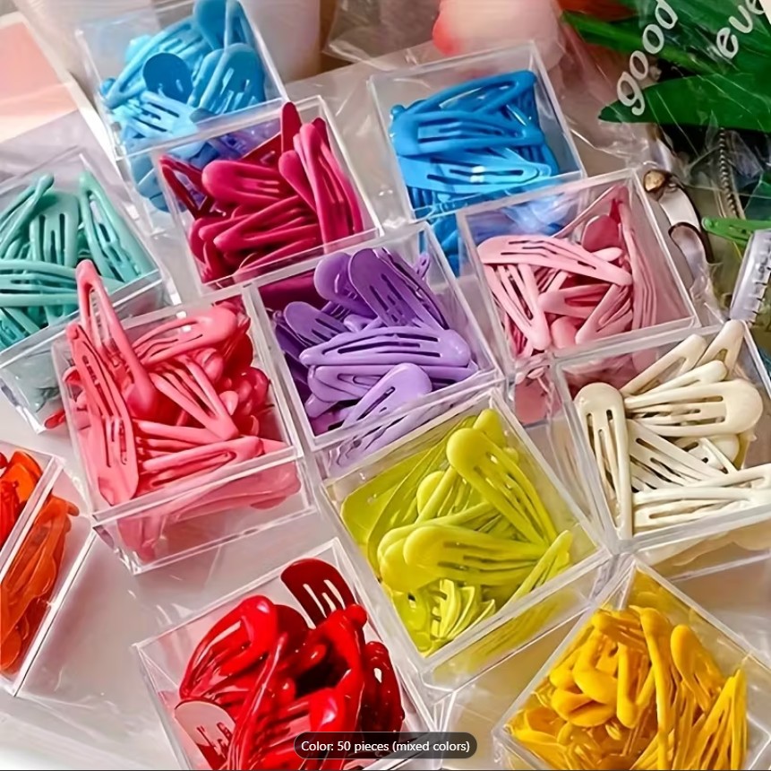 6 Pins Set   PiCandy Color Hair Clips - Cute Bow & Teardrop Design, Durable Metal Hair Accessories for, Ponytails, Buns, Braids - Assorted Pastel Colors (Pink, Blue, Green, Yellow, Purple)