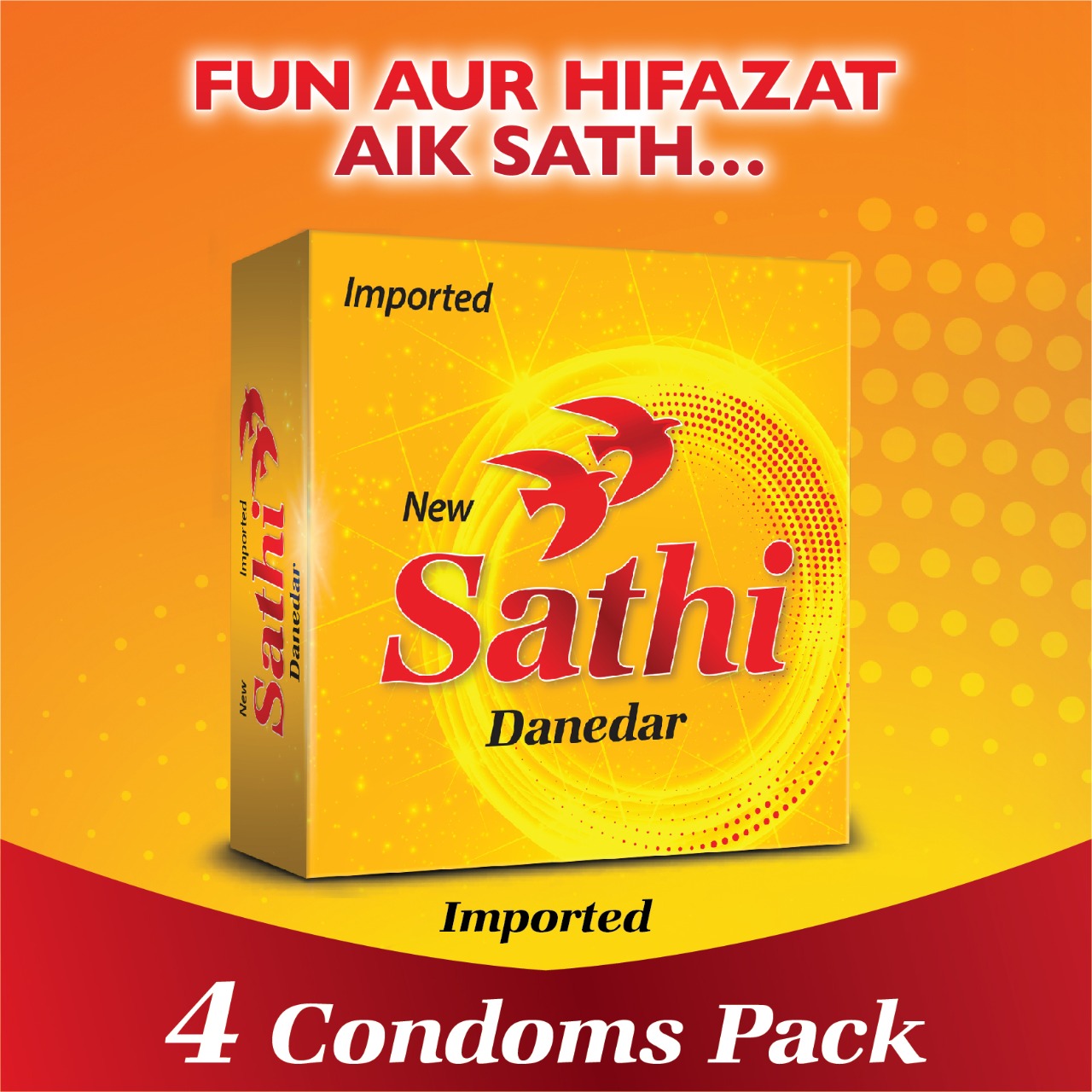 Sathi Danedar Condoms - Pack of 4
