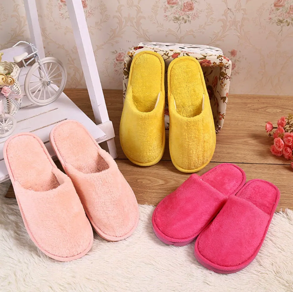 Unisex Cotton Indoor Slippers Anti Slip Soft Spa House Shoes