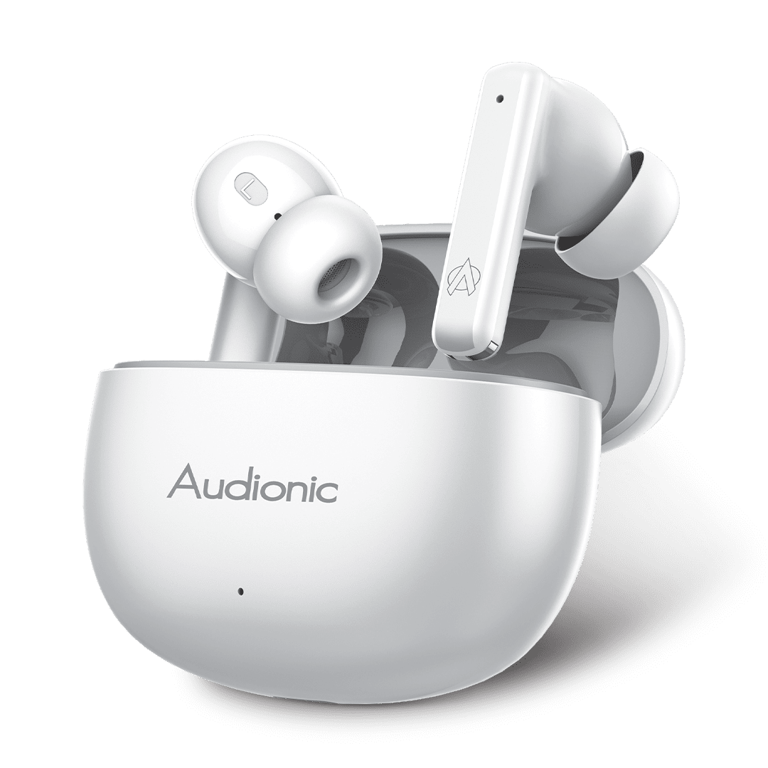 Audionic Airbud 495 Wireless Earbuds | 40Hr Long Battery Budget Earbuds | Quad MIC Noise Cancelling Earbuds For Calling | Gaming Mode 50ms Low Latency | BT 5.3 USB-C TWS