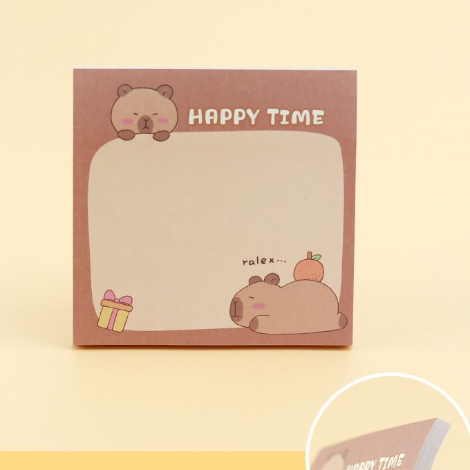 Kawaii Capybara Sticky Notes | Cute Cartoon Memo Pads | 50 Sheets ...