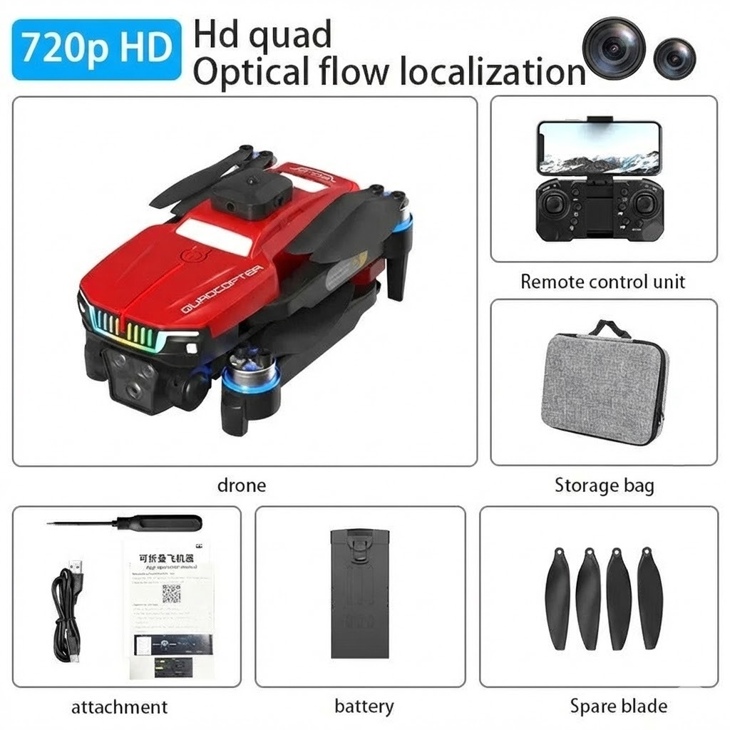 J6 Pro Drone Brushless Motors HD Camera RC Quadcopter with Wi-Fi FPV, Headless Mode, One-Key Takeoff/Landing, Altitude Hold, Obstacle Avoidance & Remote Control – Beginner Camera Drone