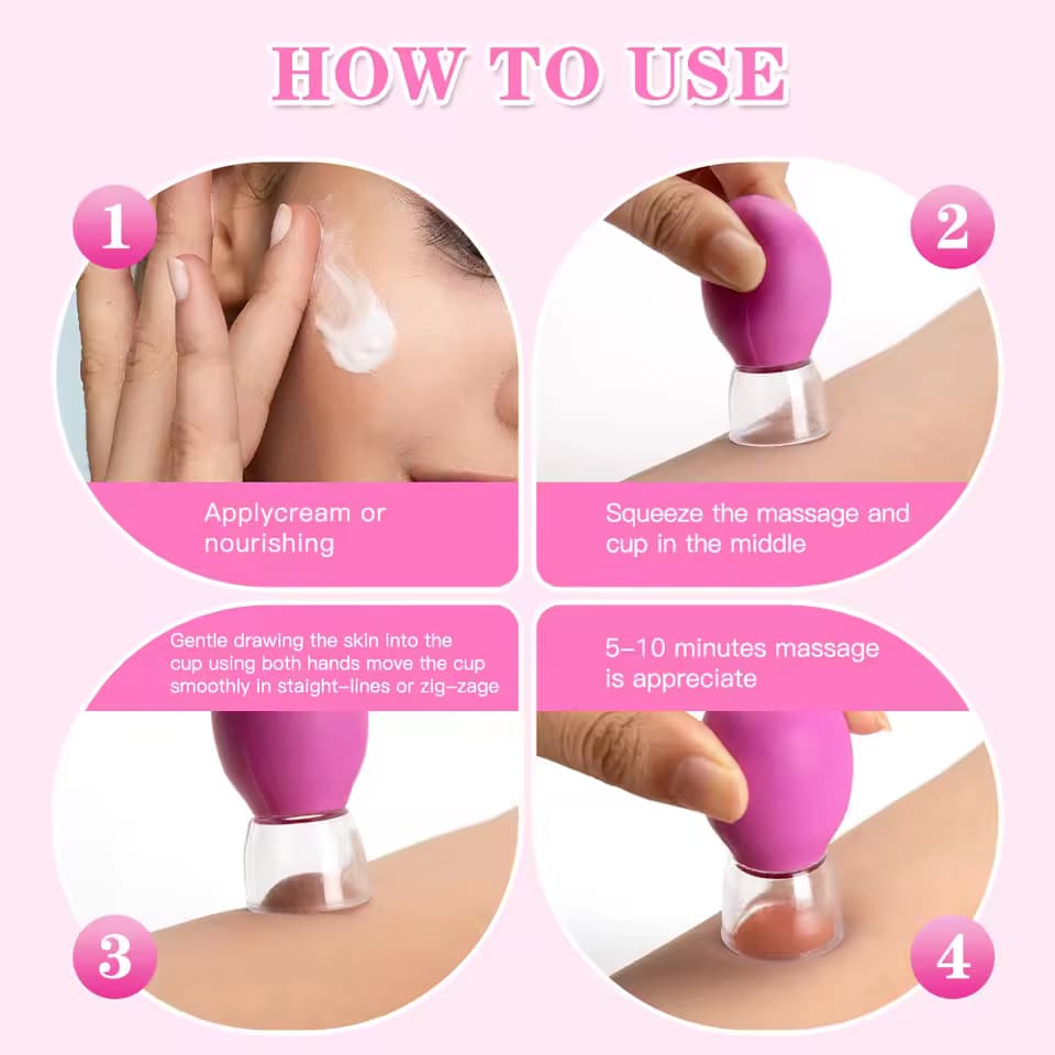 Silicone Face Massager Cupping Massage Cup For Body Face Neck Eye Massager Facial Care Vacuum Eye Skin Face Lifting Facial Cups Anti Wrinkle Cupping Therapy Beauty Tool