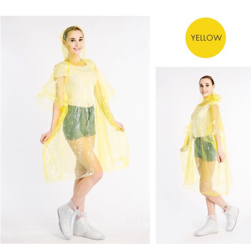 New Disposable Adult Rain Coat - Ball Outdoor Raincoat Disposable - Single Use Raincoat With Sleeves and Hooded Cap