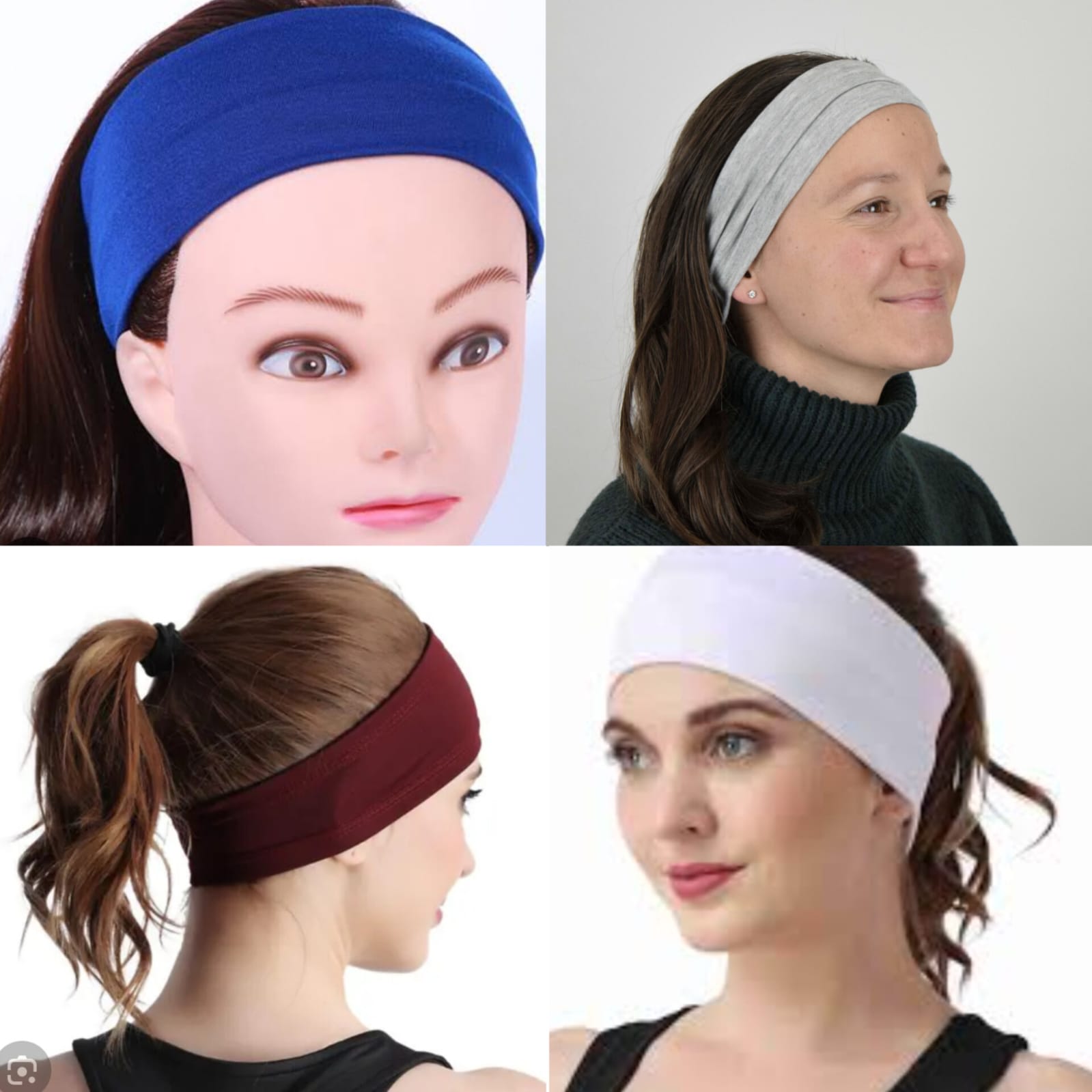 Pack of  1 wide head band sports cotton absorbing sweat hand band for   womens