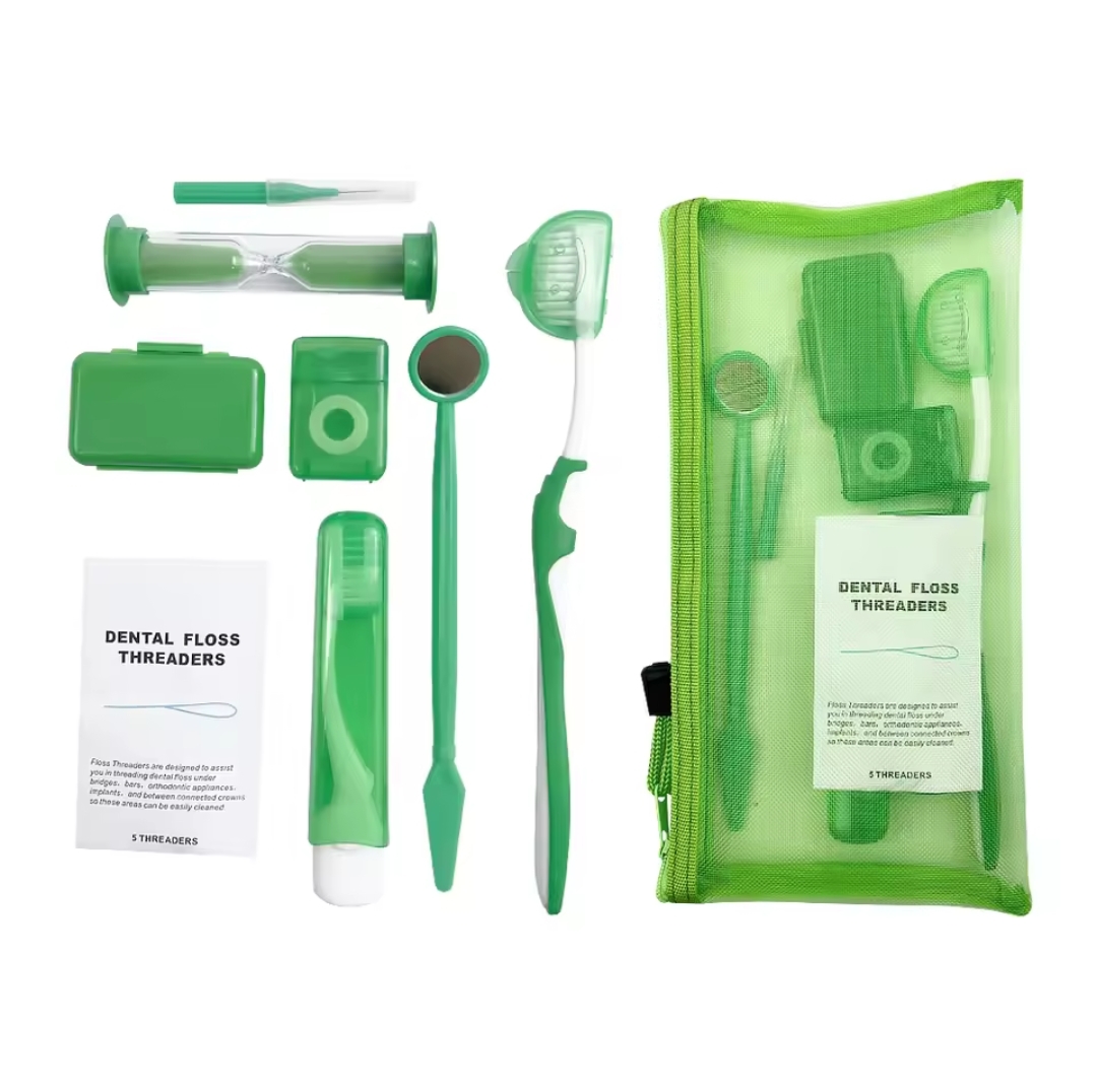 Braces Cleaning Kit for Teeth, Portable Orthodontic Hygiene Kit, Oral Care Dental Travel Kit, Interdental Brush Dental Wax Dental Floss Toothbrush.