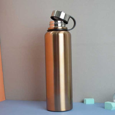 800Ml Sus304 Stainless Steel Water Bottle Insulated Thermos Hot &Amp; Cold Vacuum Flask With Leather Cover