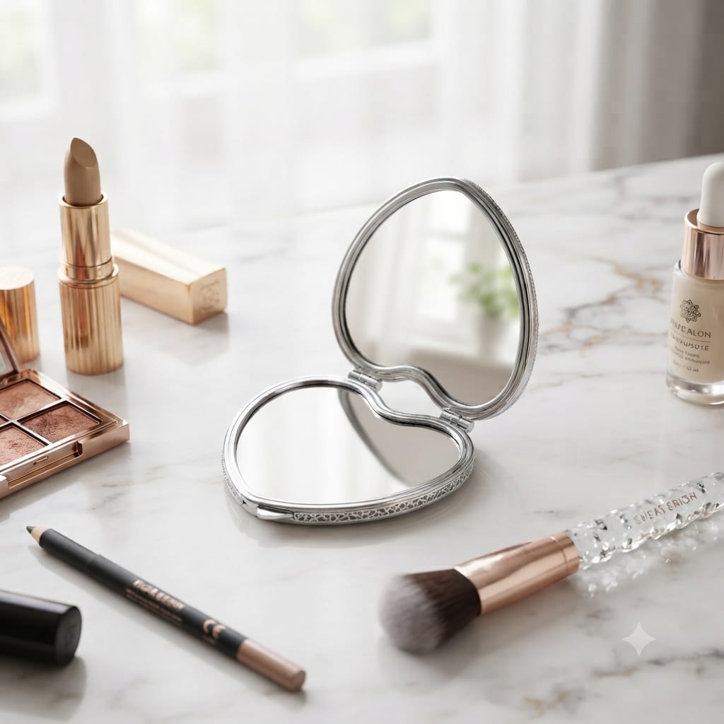 1 piece Cute Animated Eye-Blinking Compact Mirror - Portable Pocket-Sized Makeup Mirror khanani shop
