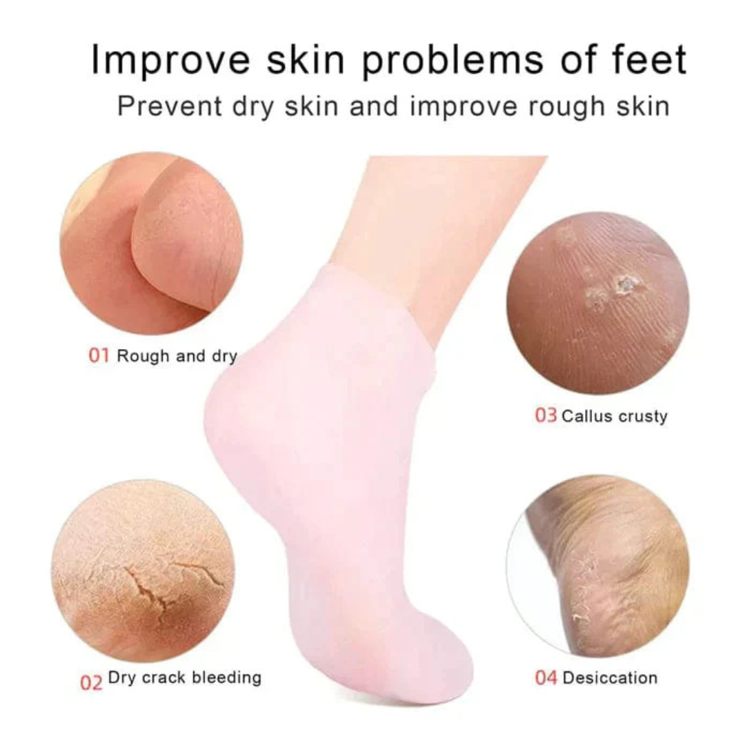 Moisturizing Socks Silicone Gel Spa Exfoliating Socks for Dry Cracked Skin Heel Socks Anti Slip for Foot Care Softening Calluses Multi-purpose Unisex