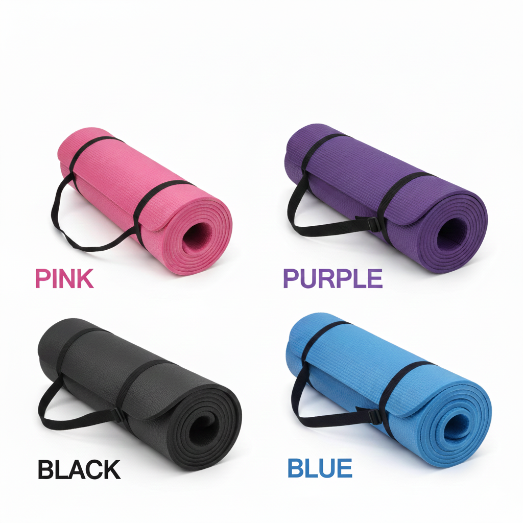 Yoga Mat 6mm PVC Non-Slip Exercise Mat for Gym, Fitness & Home Workout