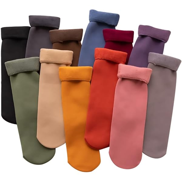 Velvet Thermal Socks for Women and Men – Warm Woolen Winter Snow Socks ( 1/2/4/6/8Pair )